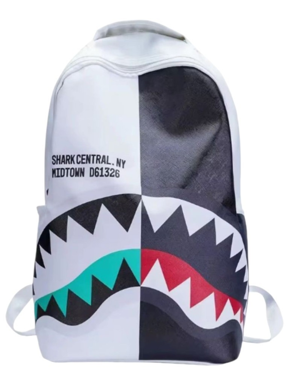 Shark Central Two-Tone Graphic Men's Backpack - White/Black
